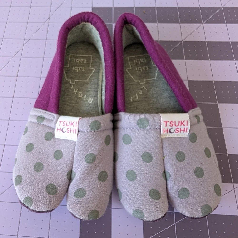 Tsukihoshi Tabi-Tabi Kid's Split-Toe slippers size S (11.5) 7" purple girl's - Picture 2 of 6